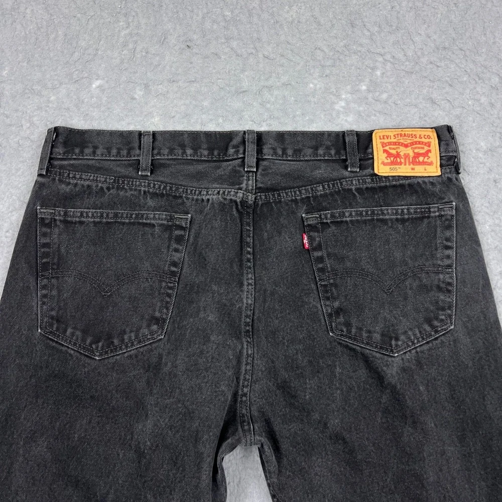 Levi's 505 Jeans Mens 40x33 Black 100% Cotton‎ Denim Regular Fit Straight Leg